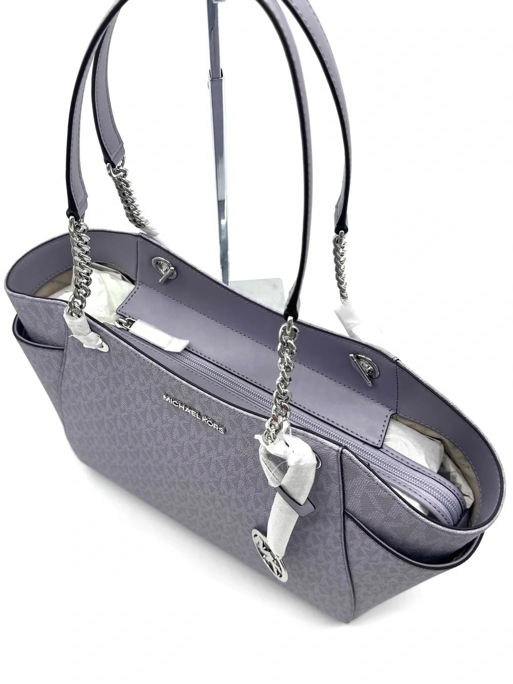 Michael Kors Jet Set Large Signature Logo Shoulder Bag - Lilac